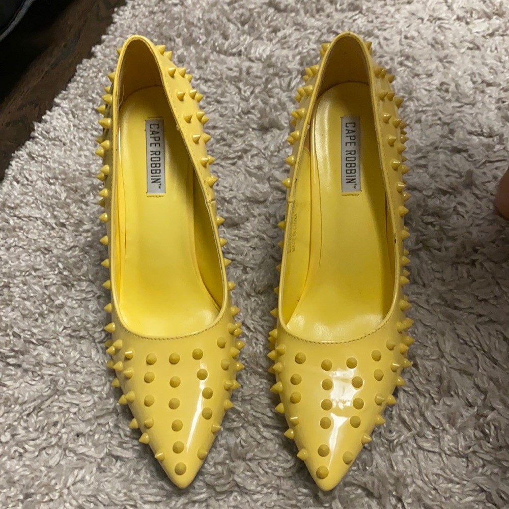 Yellow Spike Heels